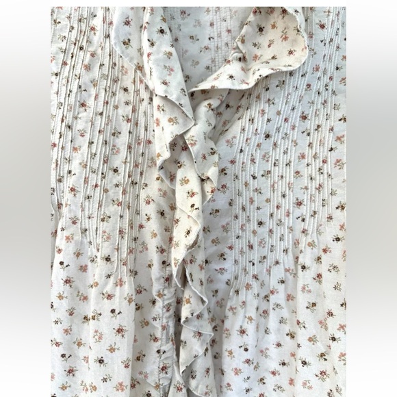 DOEN HARDY PINTUCK COTTON + VISCOSE FLORAL BLOUSE SIZE XXS - Picture 6 of 13